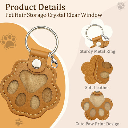 pet hair keepsake keychain cat paw memorial keychain pet fur storage keychain pet memorial key ring