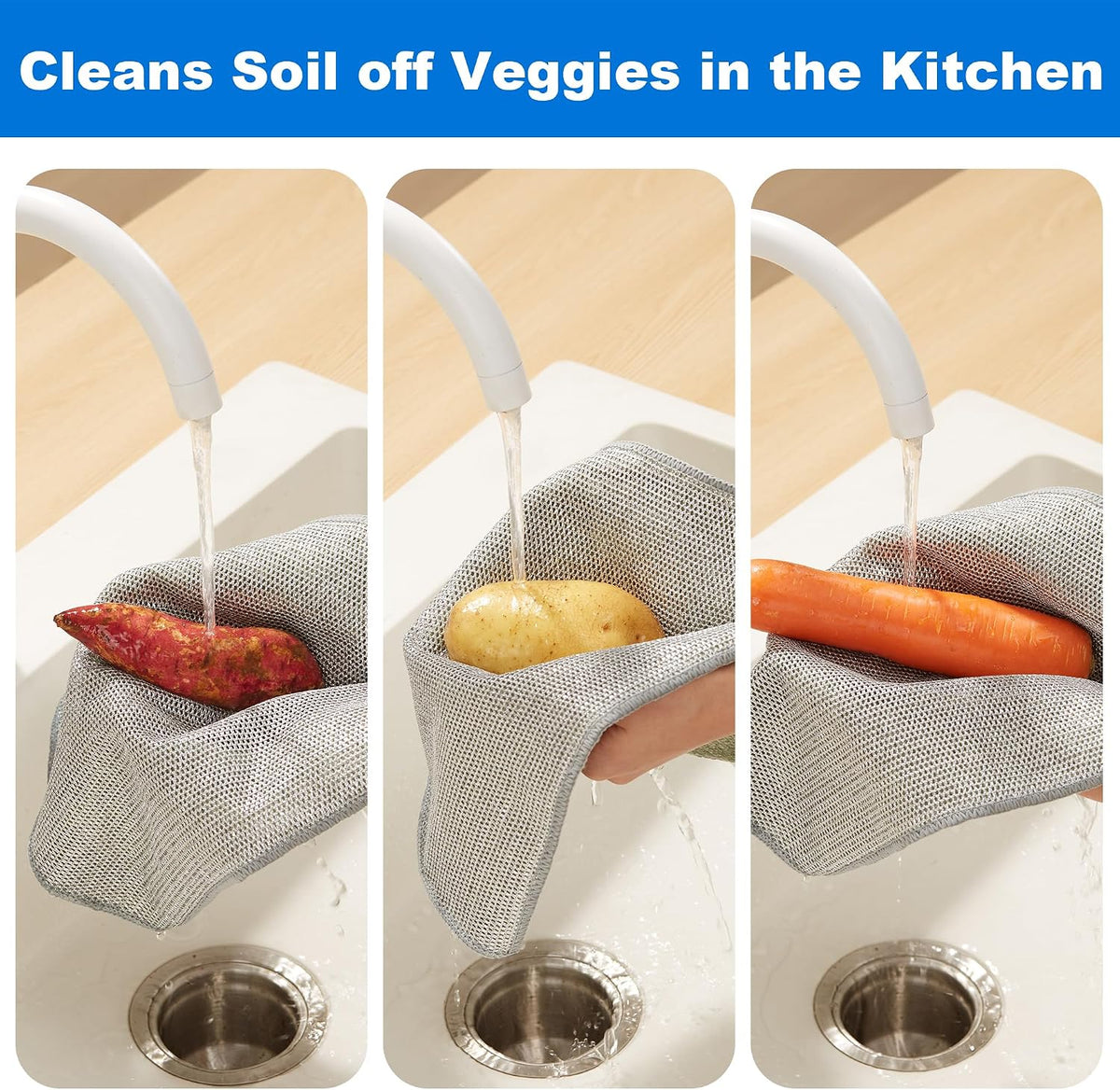 Heavy-duty metallic dishcloth – a scouring cloth for kitchen dishes and stovetops, designed to replace steel wool scrubbers.