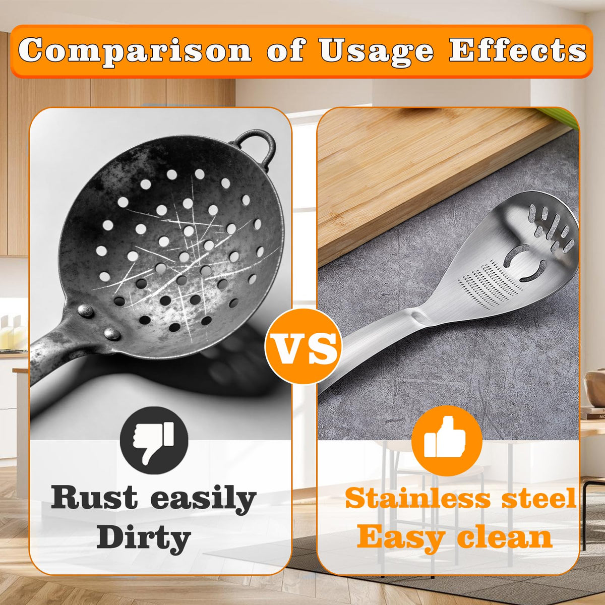 5 in 1 Multifunctional Cooking Spoon, 304 Stainless Steel Egg Yolk Separator for Raw Eggs, Potato Masher, Food Grater Plate, Slotted Spoon, and Bottle Opener - Heavy Duty Kitchen Utensil