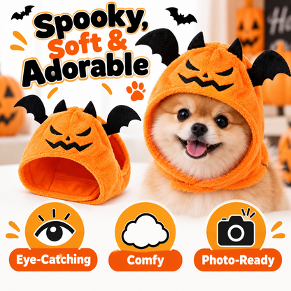 Halloween Pumpkin Pet Hood for Dogs & Cats