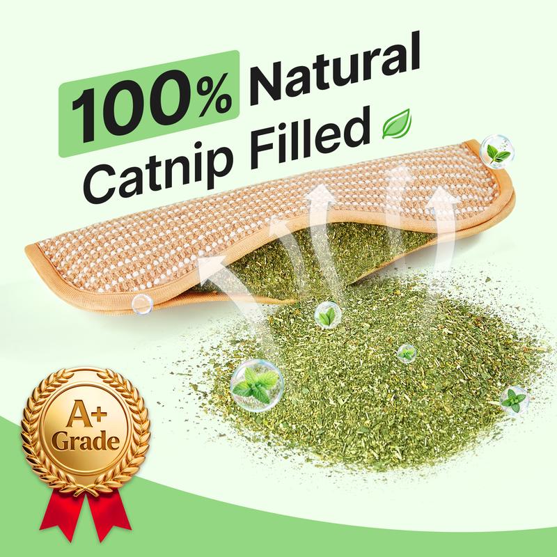 Interactive Catnip Chew Toy with [6000mg A+ Organic Catnip], Soft Sisal Material Scratching and Kicker Cat Toys for Indoor Kittens, Drives Bored Cats Crazy with Fun