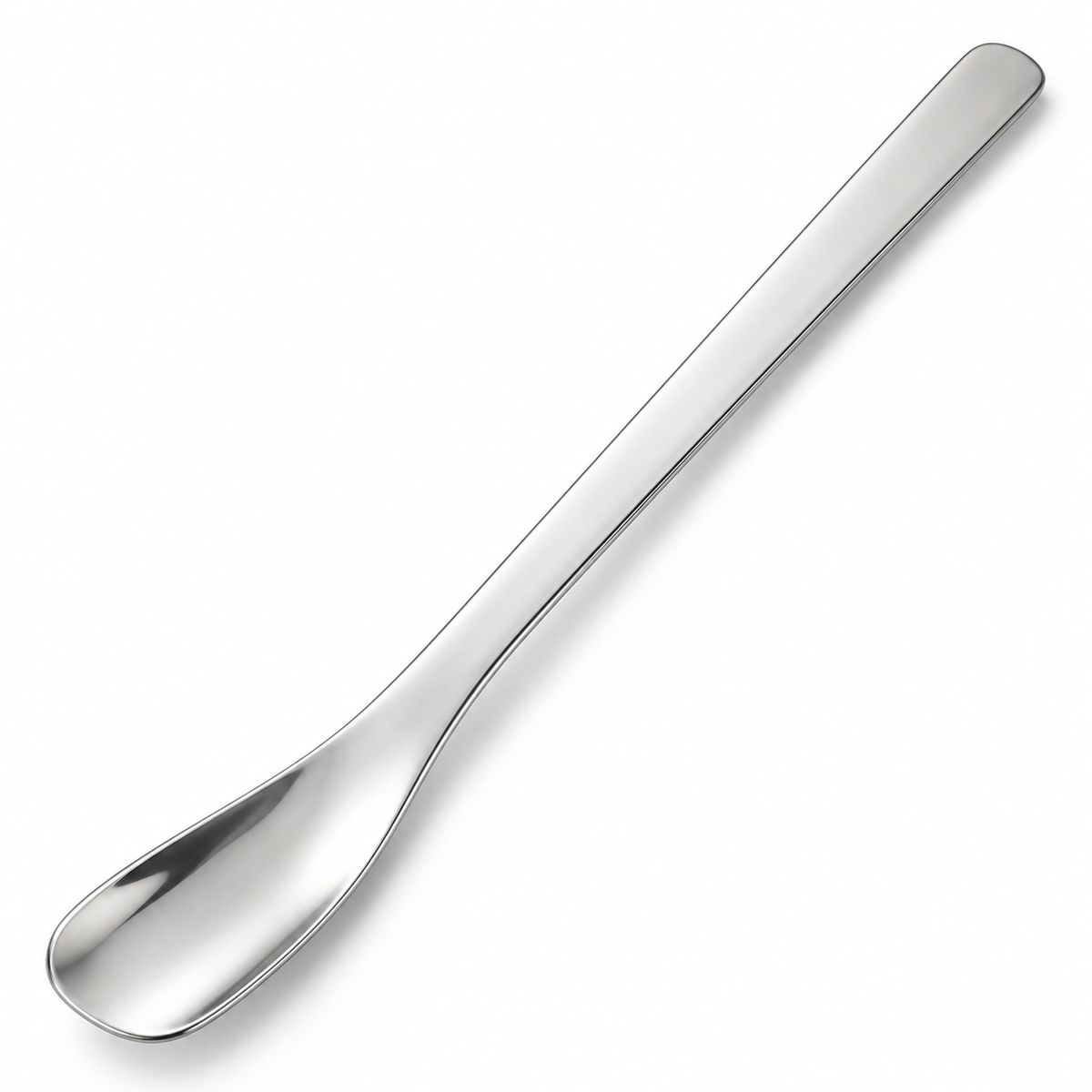 Stainless Steel Dessert Spoons, Modern Flat Head Cake Spoons with Square Tip Design, Elegant Small Spoons for Yogurt, Ice Cream, Coffee, and Desserts