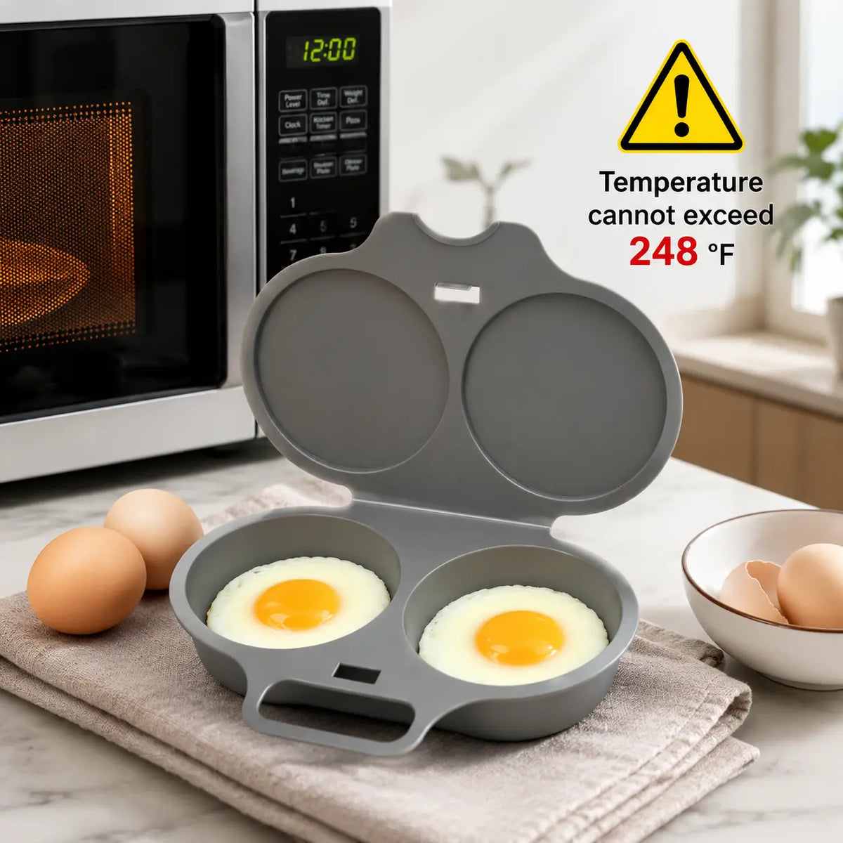 🍳 2-Cup Microwave Egg Cooker 🥚 Quick & Easy Two-Egg Breakfast Maker