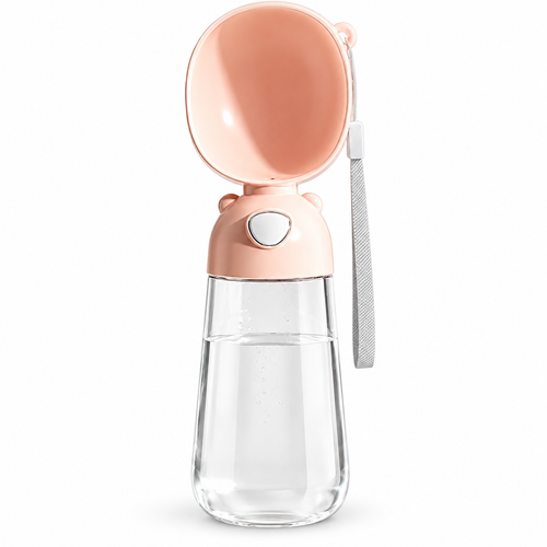 Portable Dog Water Bottle with Bowl, Leak-Proof Pet Travel Water Dispenser for Dogs & Cats, Outdoor Walking Hydration Cup