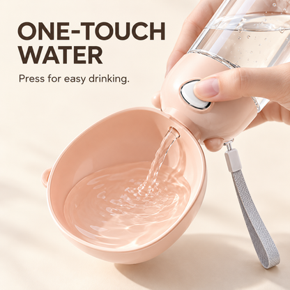 Portable Dog Water Bottle with Bowl, Leak-Proof Pet Travel Water Dispenser for Dogs & Cats, Outdoor Walking Hydration Cup