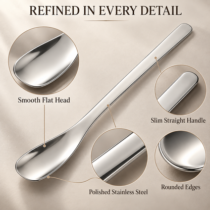 Stainless Steel Dessert Spoons, Modern Flat Head Cake Spoons with Square Tip Design, Elegant Small Spoons for Yogurt, Ice Cream, Coffee, and Desserts