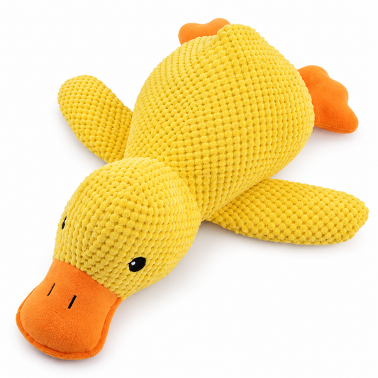 Small Yellow Duck Plush Dog Toy – Durable, Squeaky Toy for Teething and Chewing (Suitable for Small to Medium-Sized Dogs)